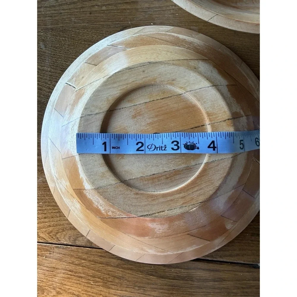 Vintage Wooden Bowls Set of 2 MCM Japan